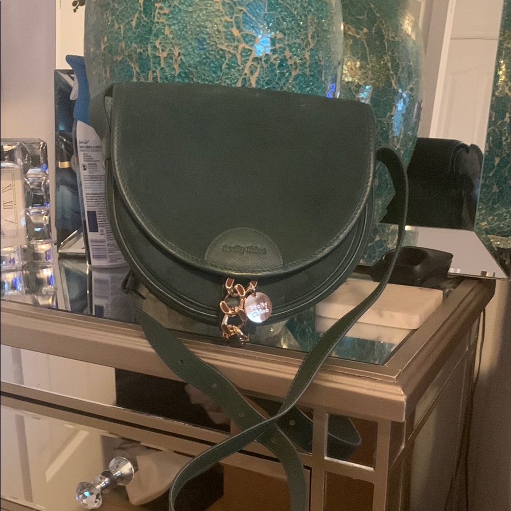 Kelly & Katie Forest Green Saddle Crossbody Bag
